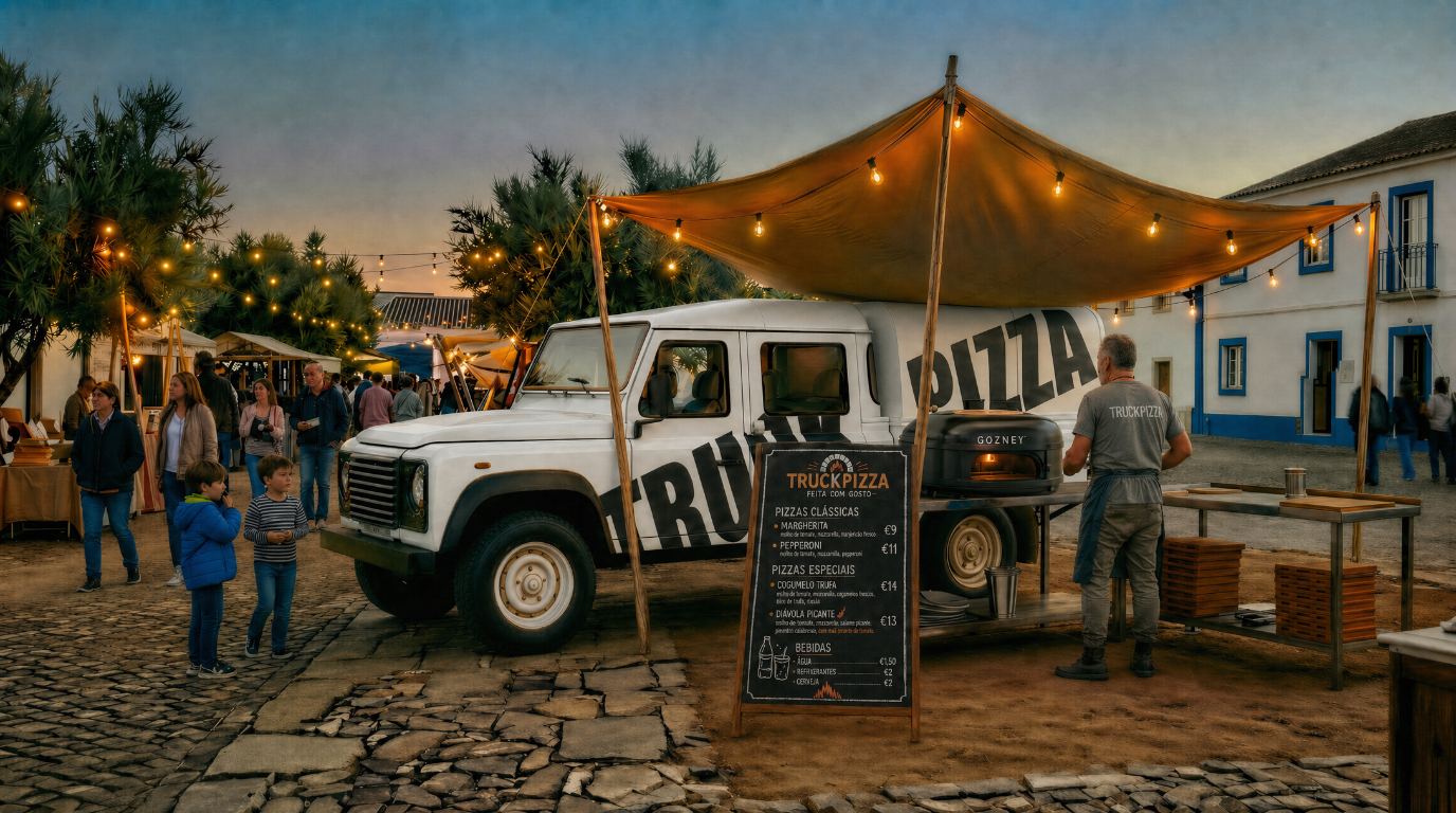 TRUCKPIZZA at a market in Alentejo
